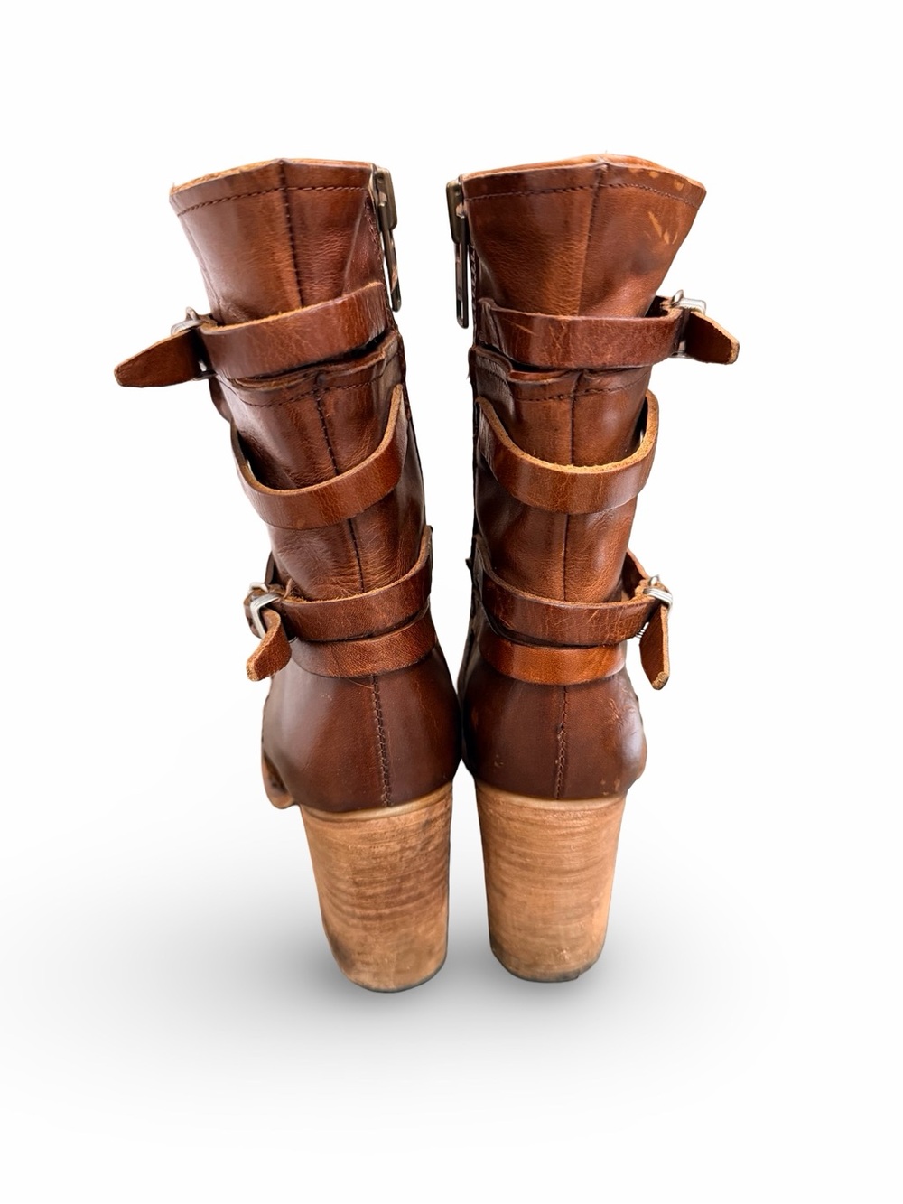Freebird by Steven Baker Leather Mid-Calf Buckle Boots in Brown Size 8 - Picture 4 of 10